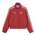 Retro Three Bar Letter Embroidered Stand up Collar Red Charge Jacket