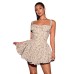 Couture Style Small Floral Ruffle Dress Ballet Style Dress Fitted Slim Strapless Dress