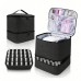 Portable 30-Compartment Nail Organizer Case with Polish & Oil Bags, All-in-One Manicure Tools & Cosmetic Storage Kit