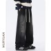 Design Loose Wide Leg Straight Fit Elastic Drawstring Jeans Pants
