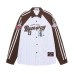 Polo collar shirt with contrasting letter embroidery and raglan sleeves Polo collar shirt with contrasting letter embroidery and raglan sleeves