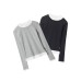Round Neck Long Sleeve T-Shirt Slim Fit Casual Inner Layer 