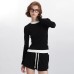 Round Neck Long Sleeve T-Shirt Slim Fit Casual Inner Layer 