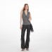 Solid Color Strapless Layered Wear Backless Knit Top for Women