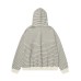 Striped embroidered hooded cardigan jacket for women