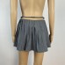 Short Skirt Summer High Waist Pleated Skirt Slimming Zipper Slit Retro Tie-Up Midi Skirt Women's Sexy Half Skirt