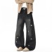 Style Cartoon Animal Embroidered Knife-Style Jeans 