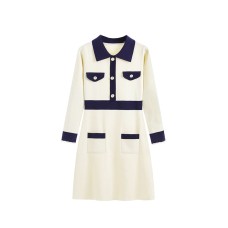 High waisted A-line slim fit dress