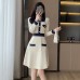 High waisted A-line slim fit dress