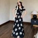 Style Elegant Plus Size Summer V-Neck Printed Long Dress