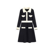 Slim fit high waisted A-line dress for women