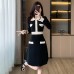 Slim fit high waisted A-line dress for women