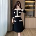 Slim fit high waisted A-line dress for women
