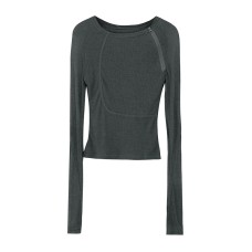 Side Zipper Panel Design Ribbed Lightweight Crop Top Side Zipper Panel Design Ribbed Lightweight Crop Top