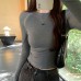 Side Zipper Panel Design Ribbed Lightweight Crop Top