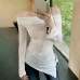 sheer lace-up sleeveless top