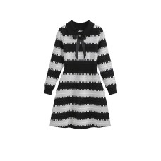 Slimming striped A-line dress