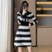 Slimming striped A-line dress