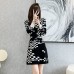 Round neck plaid dress for women