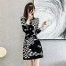 Round neck plaid dress for women