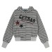 Striped hooded zipper sweatshirt loose jacket