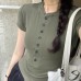 Soft, Skin-Friendly Half-Open Collar Buttoned Short Sleeve T-Shirt Soft, Skin-Friendly Half-Open Collar Buttoned Short Sleeve T-Shirt
