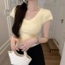 Tencel Soft Stretchy Fitted Deep V-Neck Drop Shoulder Sleeveless Top