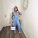 Style Sleeveless Round Neck Women's Clothing Set