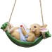 Garden Ornament Outdoor Tree Hanging Swing Decorative Novelty Balcony Animal Craft Gift