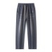Stitched Faded Casual Pants Men's Straight Leg Mid-Waist 