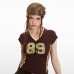  V-Neck Color-Blocking Printed Short Sleeve T-Shirt