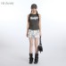 Printed Slim Fit Tank Top Short Crop Sleeveless 