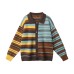 Color-Blocking Irregular Open Front Knit Cardigan Loose Lazy Knit Outerwear 