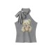 Print Strapless Bow Top for Casual Trendy Sleeveless Crop