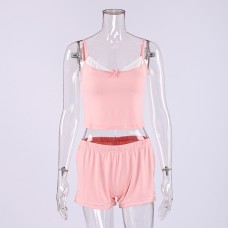 Sexy Strap Knit Shorts Set Women's Sleepwear Two-Piece Loungewear Home Wear Fashion Set