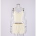 Sexy Strap Knit Shorts Set Women's Sleepwear Two-Piece Loungewear Home Wear Fashion Set