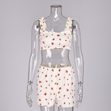 Sexy Knitted Printed Halter Top & Shorts Set Women's Loungewear ComfortableSleepwear Spring Summer New Arrival Sexy Knitted Printed Halter Top & Shorts Set Women's Loungewear ComfortableSleepwear Spring Summer New Arrival