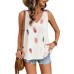 V-neck hollowed out sleeveless top for women