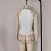 V-neck single breasted sleeveless top V-neck single breasted sleeveless top