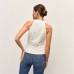 V-neck single breasted sleeveless top V-neck single breasted sleeveless top