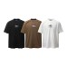 Cut open holes stick fabric embroider round neck short sleeves