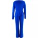 Elegant Asymmetric Neck Long Sleeve Fitted Jumpsuit for Women, Fashionable Party Wear