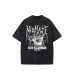Wash and make old character portraits with letter printing round neck short sleeves