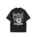 Wash and make old character portraits with letter printing round neck short sleeves