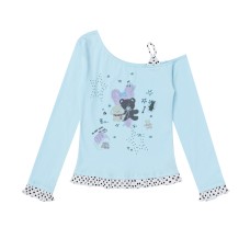 Women's Polka Dot Spliced Slouch Shoulder Top