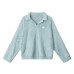 Soft Fluffy V-Neck Long Sleeve Sweatshirt for Women Casual Charming Long Sleeve Top