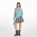 Soft Fluffy V-Neck Long Sleeve Sweatshirt for Women Casual Charming Long Sleeve Top