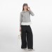 Checkered Slim Fit Long Sleeve Shirt for Shoulder Line Lace Trim 