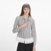 Checkered Slim Fit Long Sleeve Shirt for Shoulder Line Lace Trim 
