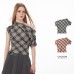 Fitted Short Sleeve Top for Women Vintage Style Shoulder-Baring Irregular Blouse